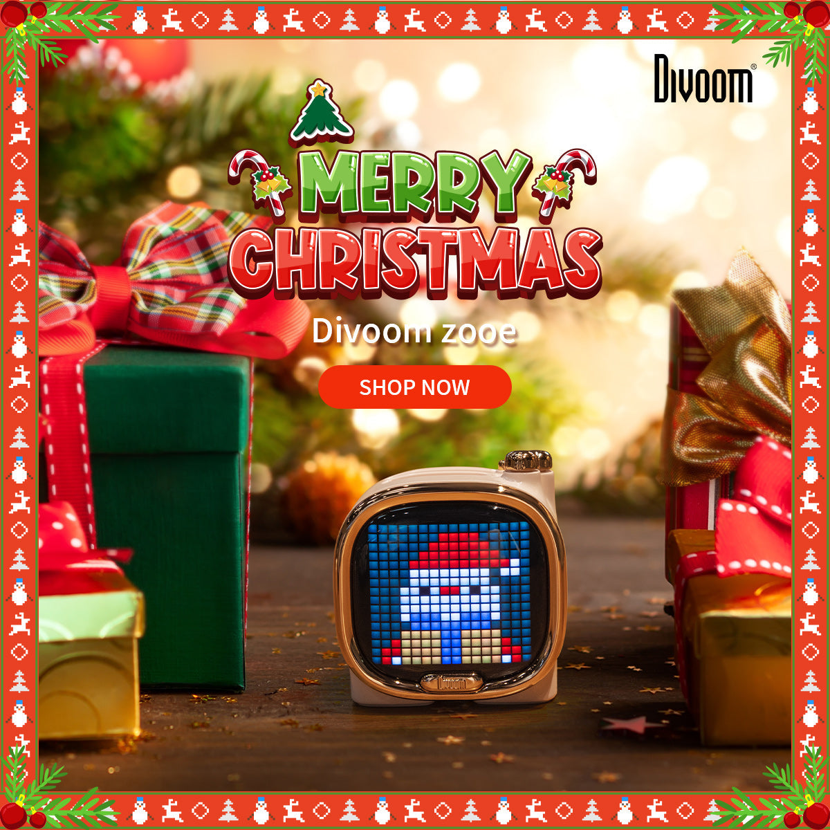 Divoom Zooe Pixel Art Bluetooth Speaker Portable Mini Music Cute Wireless Desk Setup Christmas Gift for Children