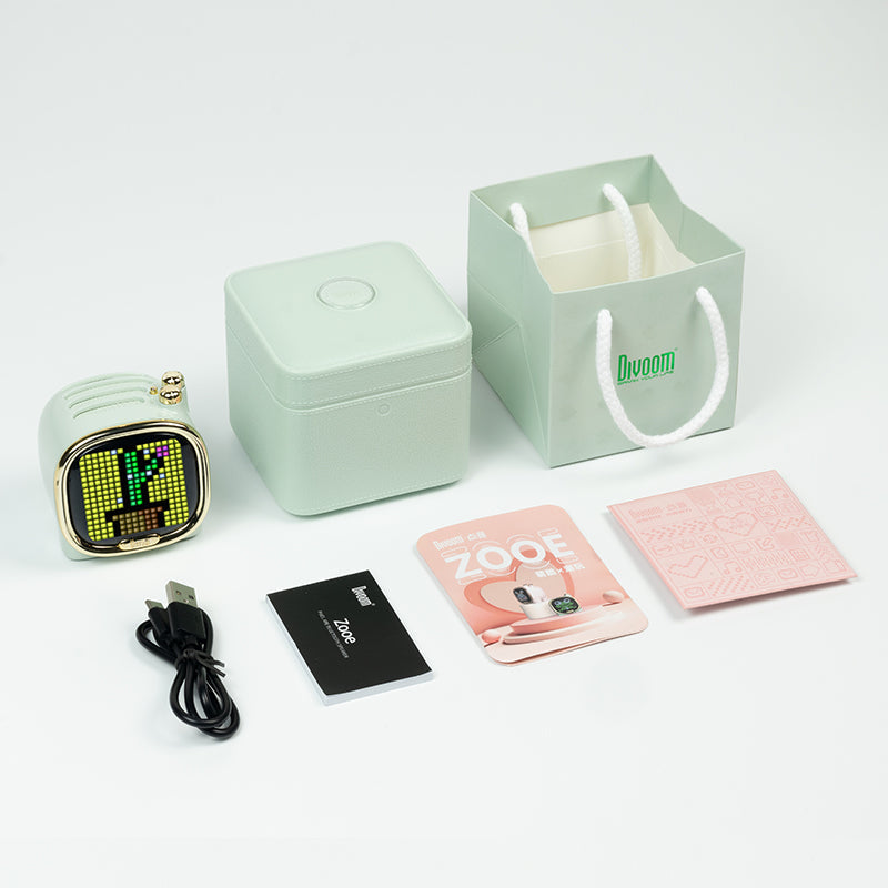 Divoom Zooe Pixel Art Bluetooth Speaker Portable Mini Music Cute Wireless Desk Setup Christmas Gift for Children